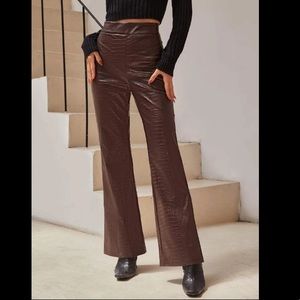 Brown leather pants